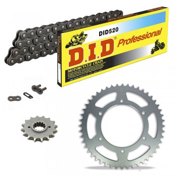 Sprockets & Chain Kit DID 520 Steel Grey APRILIA AF1 125 Europa 90-93