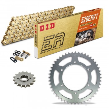 Sprockets & Chain Kit DID 520ERVT Gold APRILIA Pegaso 650 Strada 05-09 