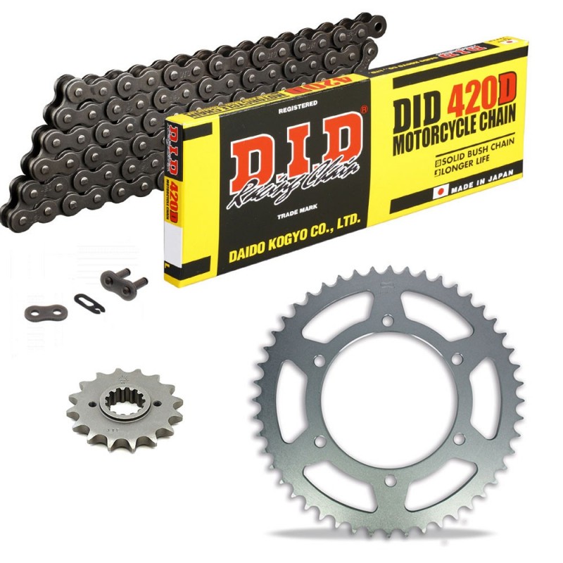 Sprockets & Chain Kit DID 420D Steel Grey APRILIA RS 50 06-09 