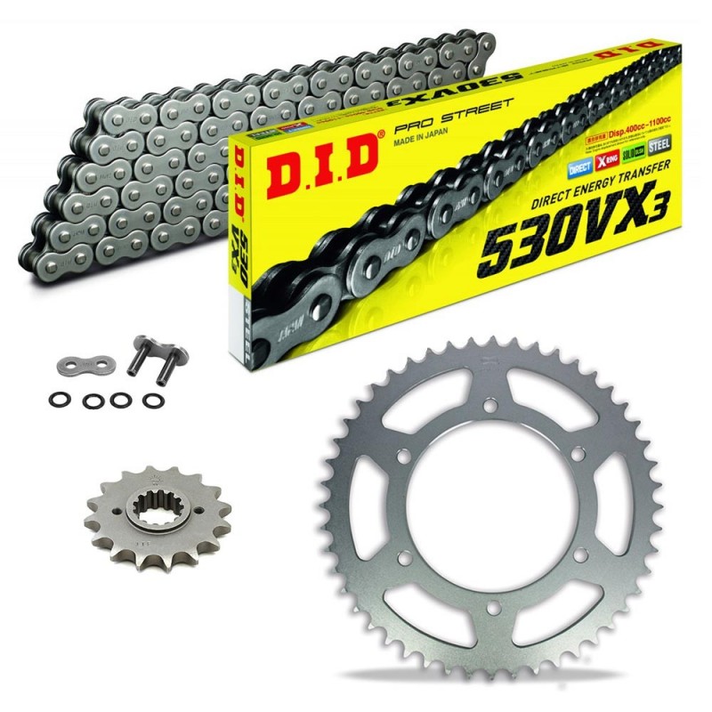 Sprockets & Chain Kit DID 530VX3 Steel Grey CAGIVA Alazurra 350 85-88 