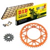 KIT CATENA CORONA PIGNONE 520 ALLUMINIO CORONA ARANCIONE KTM EXC 300 95-24