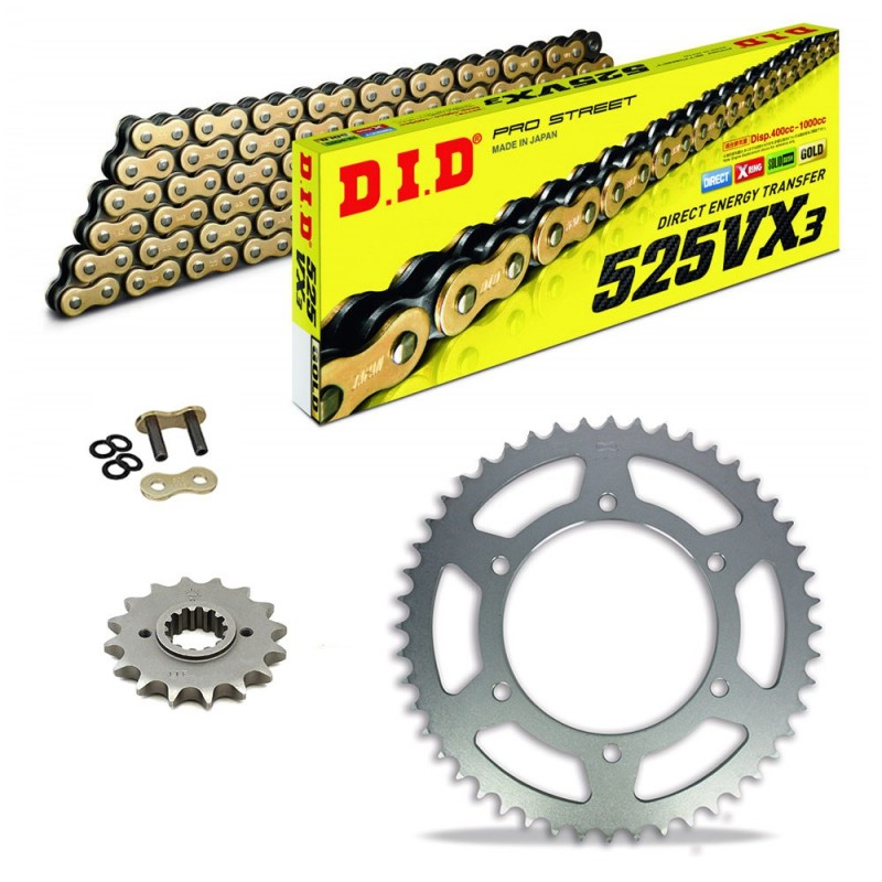 KIT CATENA CORONA PIGNONE DID 525VX3 Oro/Nero BMW S 1000 XR 15-19 