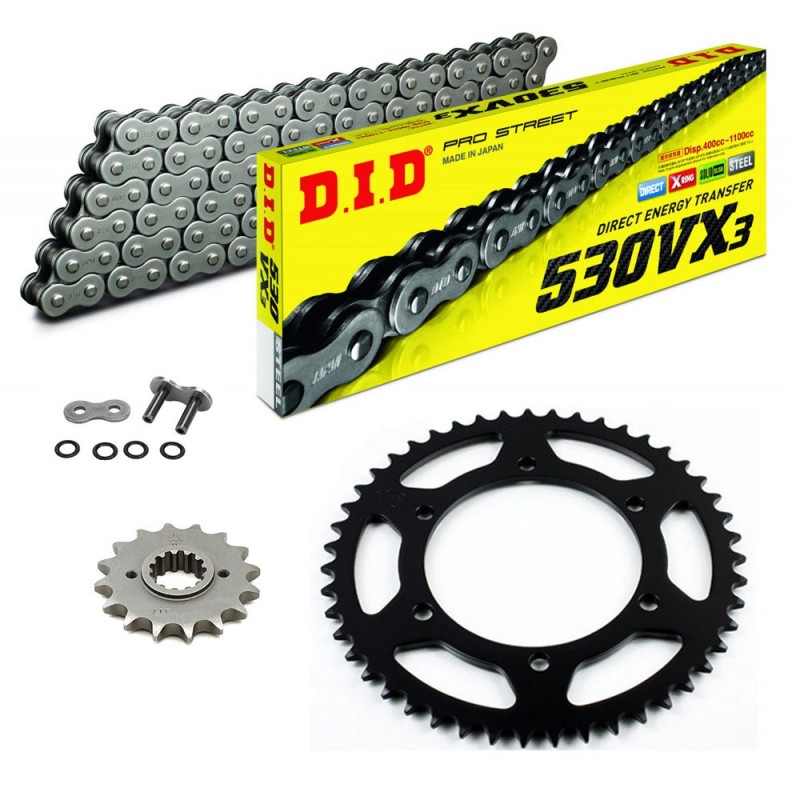 Sprockets & Chain Kit DID 530VX3 Steel Grey YAMAHA RD 350 74-76 