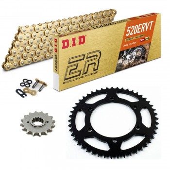 KIT CATENA CORONA PIGNONE DID 520ERVT Enduro/Trail Rinforzato ORO APRILIA MXV 450 08-15 