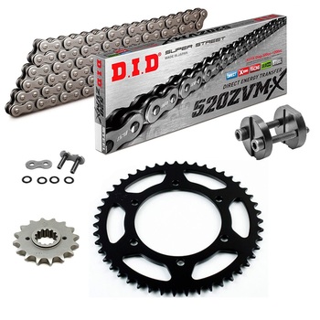 KIT CATENA CORONA PIGNONE DID 520ZVM-X Grigio Rinforzato YAMAHA RZ 250 86-87 Ribattitore Gratuito!