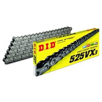 CADENA DID 525 VX3 con X-RING Gris Acero