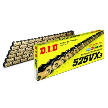 CADENA DID 525 VX3 con X-RING Oro/Negro