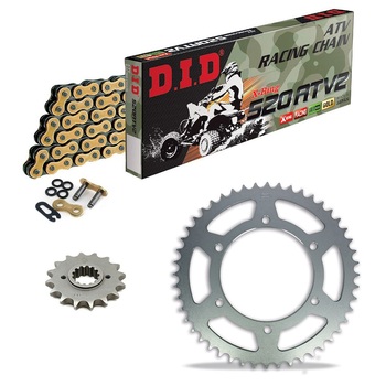 KIT CATENA CORONA PIGNONE DID 525ATV2  Rinforzato ORO POLARIS Predator 500 E 2x4 Rear 03-04 