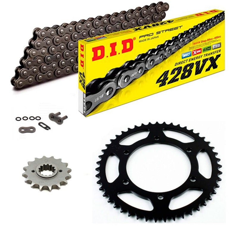 KIT CATENA CORONA PIGNONE DID 428VX Grigio Rinforzato SUZUKI DR S Raider 125 85-94