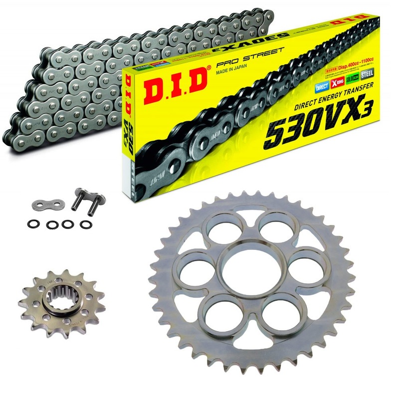 Sprockets & Chain Kit DID 530VX3 Steel Grey DUCATI Multistrada 1200 10-17 