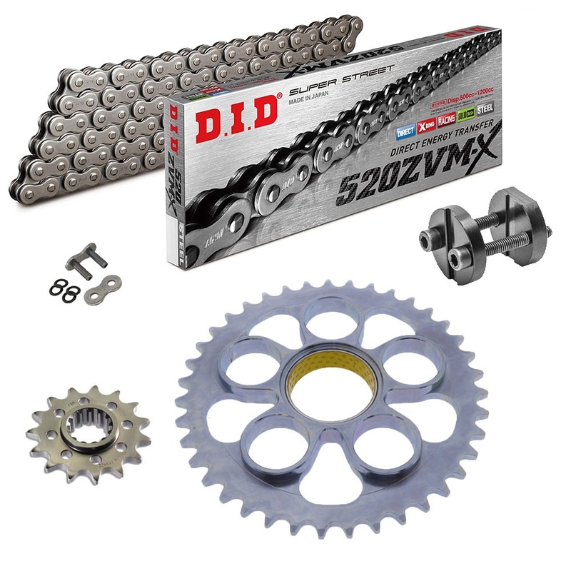 Sprockets & Chain Kit DID 520ZVM-X Steel Grey DUCATI 748 95-03 Free Riveter!