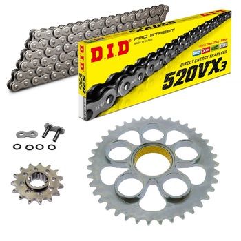 Sprockets & Chain Kit DID 520VX3 Steel Grey DUCATI 748 R 00-02 