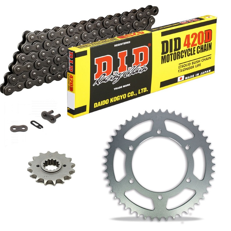 Sprockets & Chain Kit DID 420D Steel Grey APRILIA RX 50 18-21 