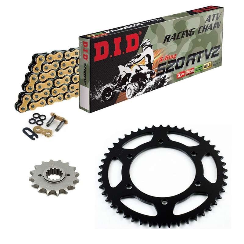 KIT CATENA CORONA PIGNONE DID 525ATV2  Rinforzato ORO SUZUKI LT Quadracer 250 92-93 