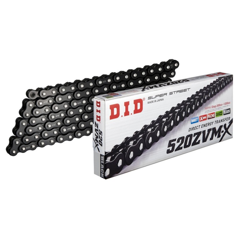 CADENA DID 520 ZVM-X con X-RING Negra