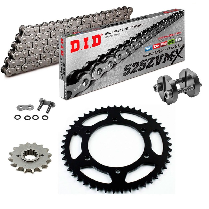 Sprockets & Chain Kit DID 525ZVM-X2 Steel Grey BMW F800 GS Adventure 13-18 Free Riveter! 