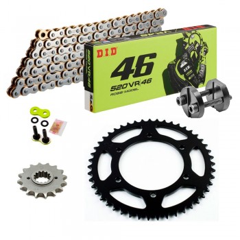 KIT CATENA CORONA PIGNONE DID 520 VR46 APRILIA Stark 650 95-98  Ribattitore Gratuito!!