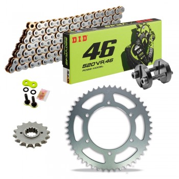 KIT CATENA CORONA PIGNONE DID 520 VR46 APRILIA Tuareg 125 Wind 88 Ribattitore Gratuito!!	