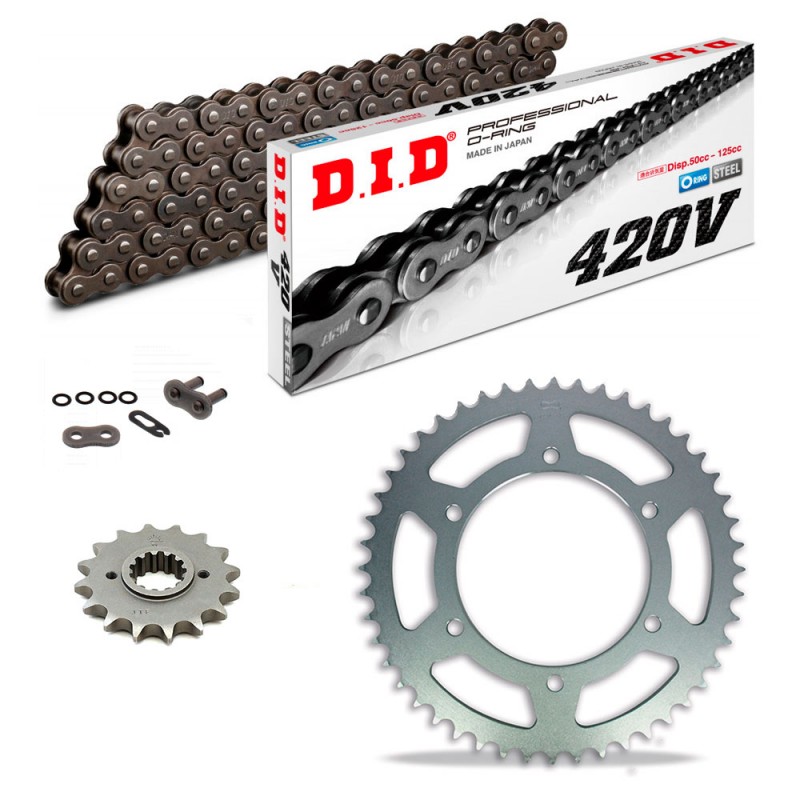 Sprockets & Chain Kit DID 420V Grey Steel APRILIA RS 50 06-09 