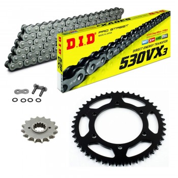KIT CATENA CORONA PIGNONE DID 530 VX3 Grigio TRIUMPH Speed Triple 955 T509 97-98 