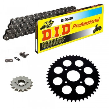 KIT CATENA CORONA PIGNONE DID 520 ECONOMICO Grigio KTM Duke 125 11-13 