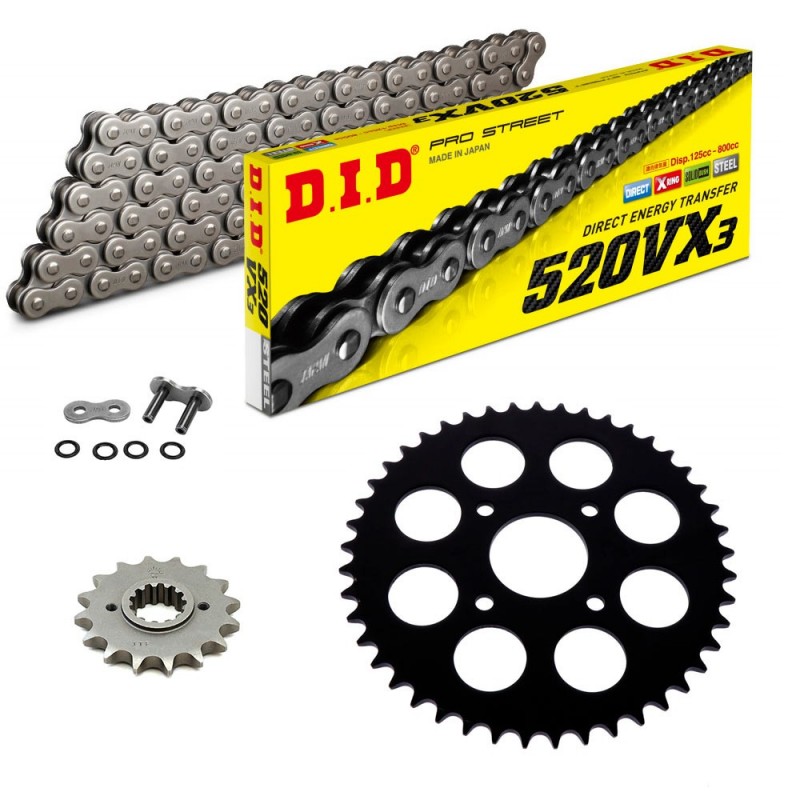 Sprockets & Chain Kit DID 520VX3 Steel Grey KTM Duke 125 11-13 