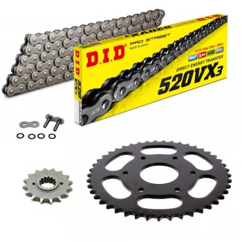 KIT CATENA CORONA PIGNONE DID 520VX3 Grigio KTM Duke 125 14-23 