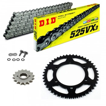 KIT DE TRANSMISION DID 525 VX3 GRIS ACERO Suzuki V-Strom DL 800 23-25 